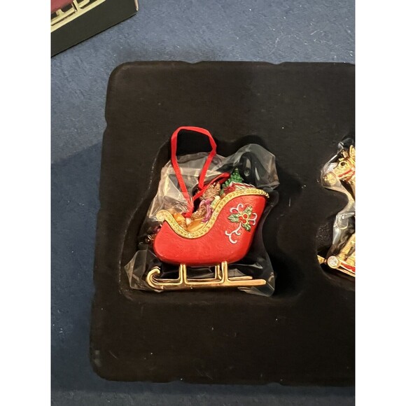 VINTAGE Home For The Holidays Jeweled Ornaments Set of‎ 3 NEW In Box 2003 Shiny - Picture 2 of 5